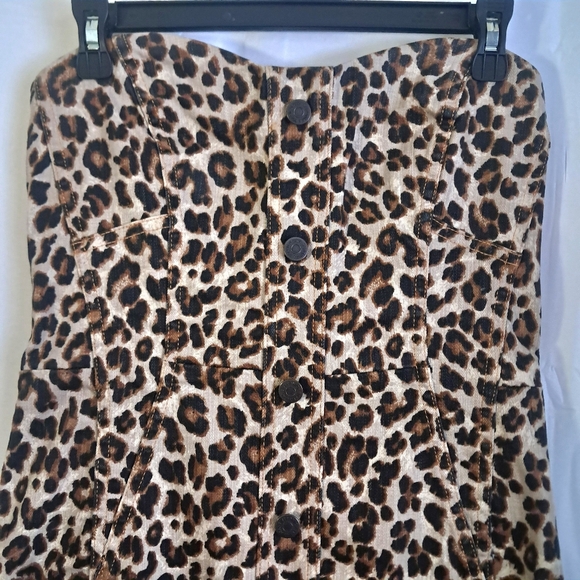 Veronica Beard Liza Dress Strapless Denim Animal Print Sz 6 Like New!!! - Picture 4 of 16